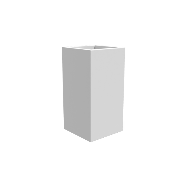 Hollywood corner fiberglass planter in Matte Bright White