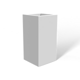Hollywood corner fiberglass planter in Matte Bright White, 12 × 12 × 24 in, studio render