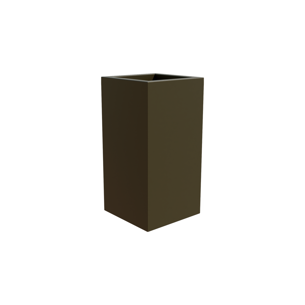 Hollywood corner fiberglass planter in Matte Bronze