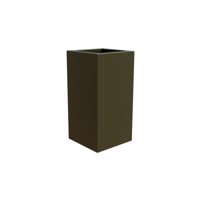 Hollywood corner fiberglass planter in Matte Bronze