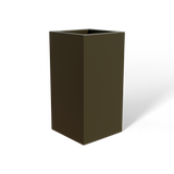 Hollywood corner fiberglass planter in Matte Bronze, 12 × 12 × 24 in, studio render