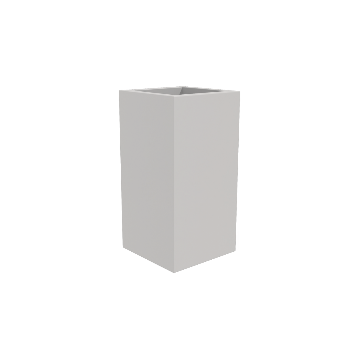 Hollywood corner fiberglass planter in Matte Cement Grey
