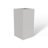 Hollywood corner fiberglass planter in Matte Cement Grey, 12 × 12 × 24 in, studio render