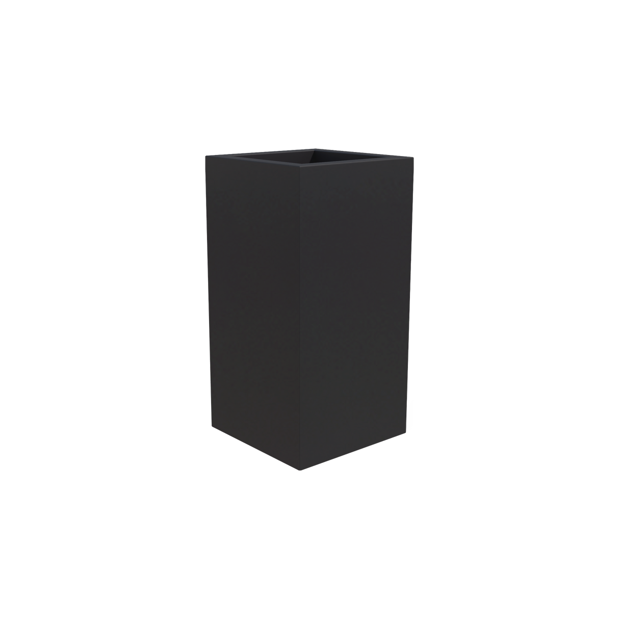 Hollywood corner fiberglass planter in Matte Charcoal