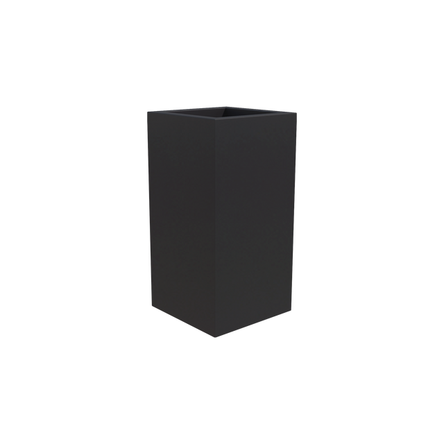 Hollywood corner fiberglass planter in Matte Charcoal