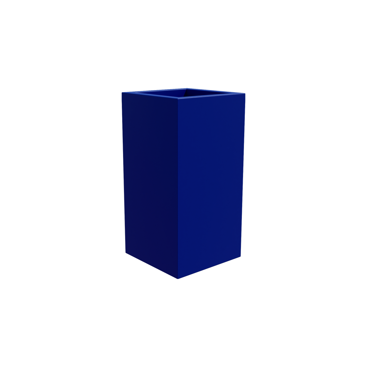 Hollywood corner fiberglass planter in Matte Cobalt Blue
