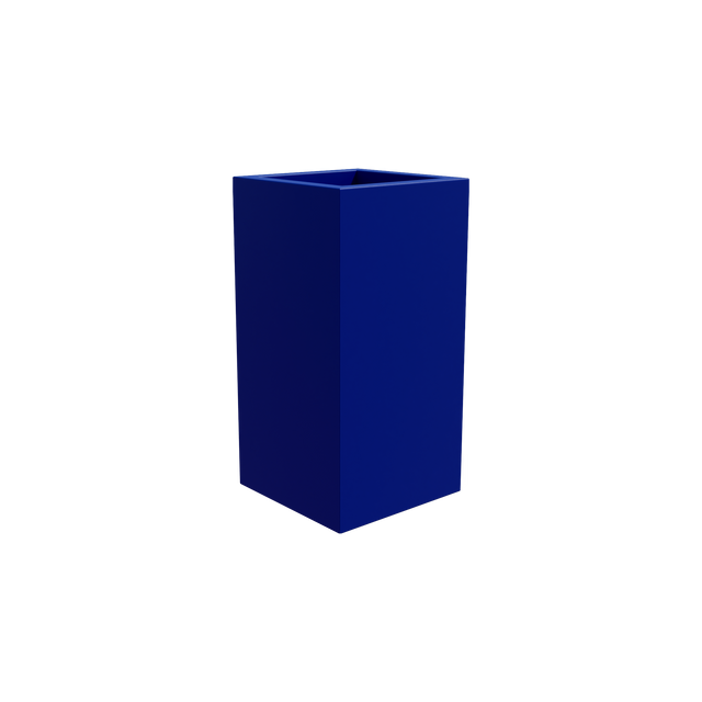 Hollywood corner fiberglass planter in Matte Cobalt Blue