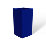 Hollywood corner fiberglass planter in Matte Cobalt Blue, 12 × 12 × 24 in, studio render