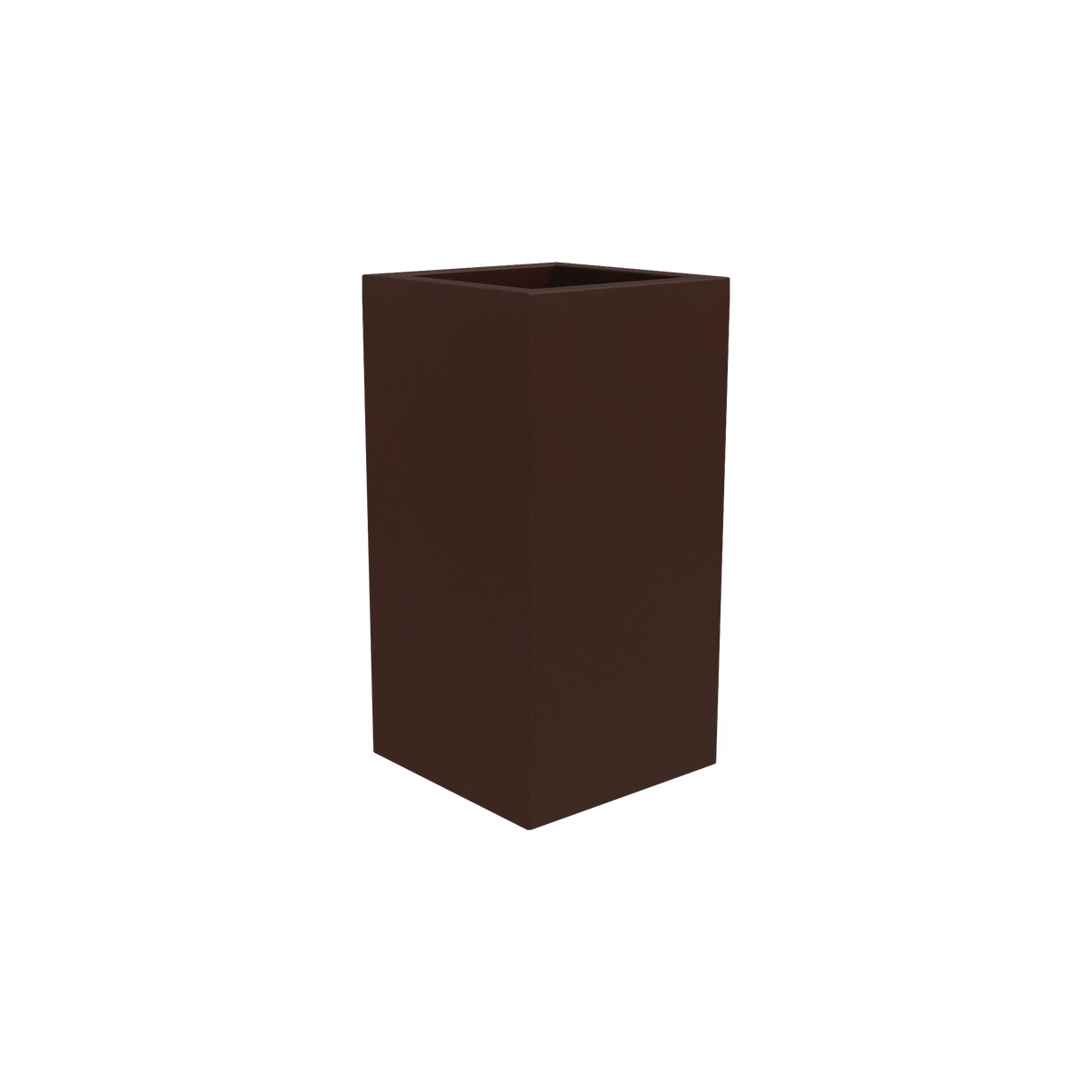 Hollywood corner fiberglass planter in Matte Dark Brown