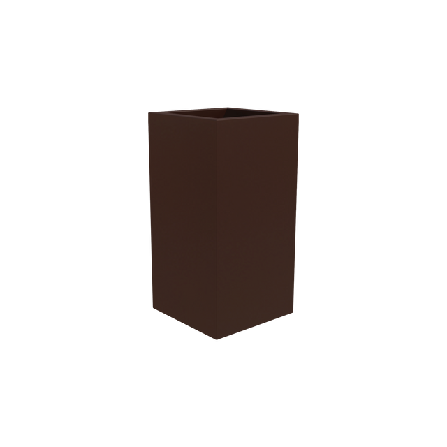 Hollywood corner fiberglass planter in Matte Dark Brown