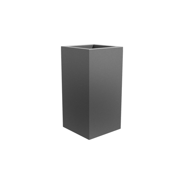 Hollywood corner fiberglass planter in Matte Gunmetal