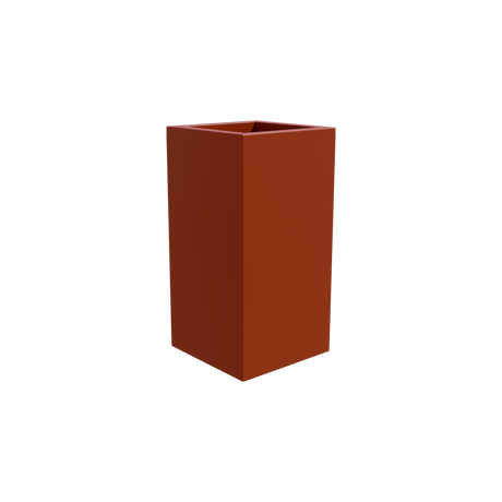 Hollywood corner fiberglass planter in Matte Terra Cotta