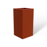 Hollywood corner fiberglass planter in Matte Terra Cotta, 12 × 12 × 24 in, studio render