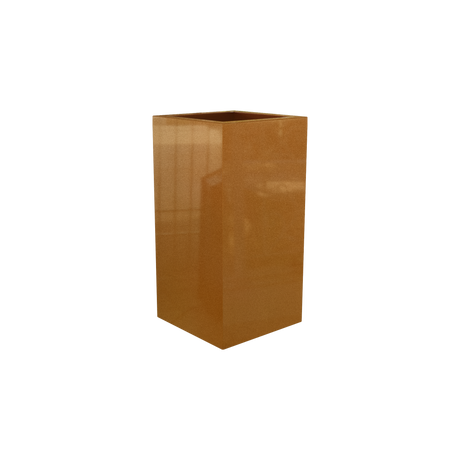 Hollywood corner fiberglass planter in Metallic Bronze