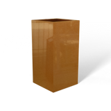 Hollywood corner fiberglass planter in Metallic Bronze, 12 × 12 × 24 in, studio render