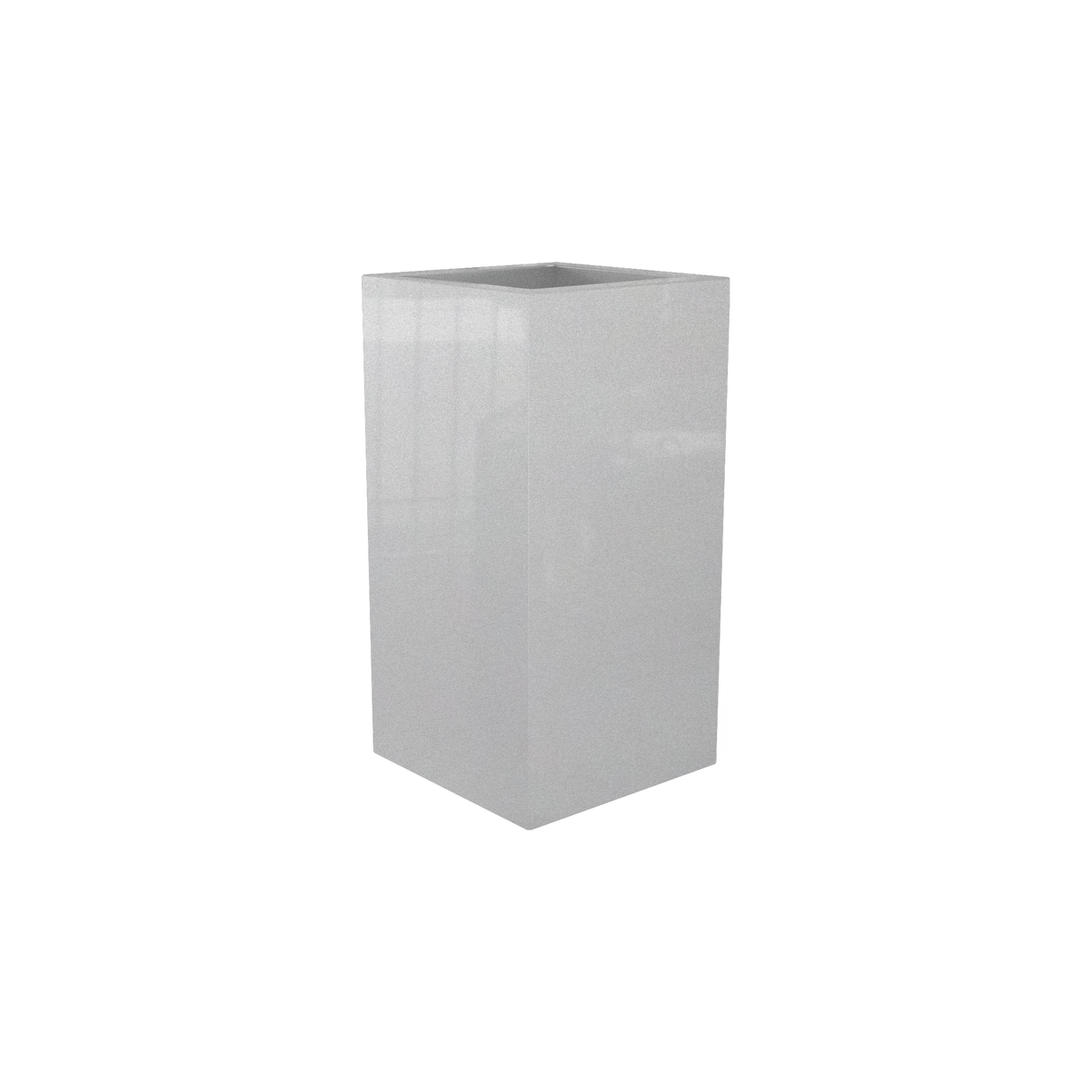 Hollywood corner fiberglass planter in Metallic Silver