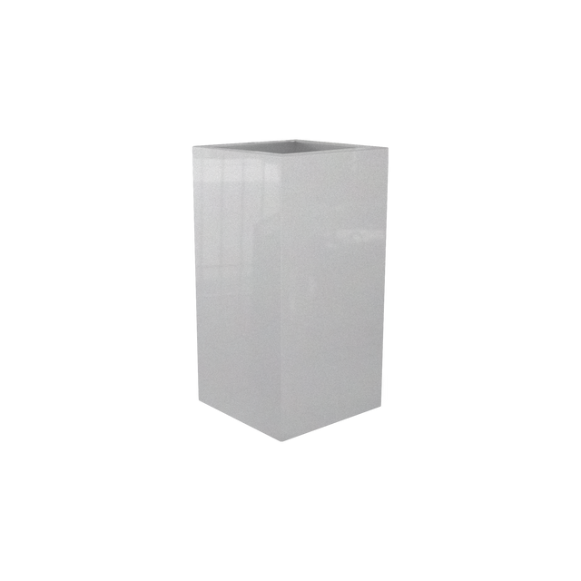 Hollywood corner fiberglass planter in Metallic Silver