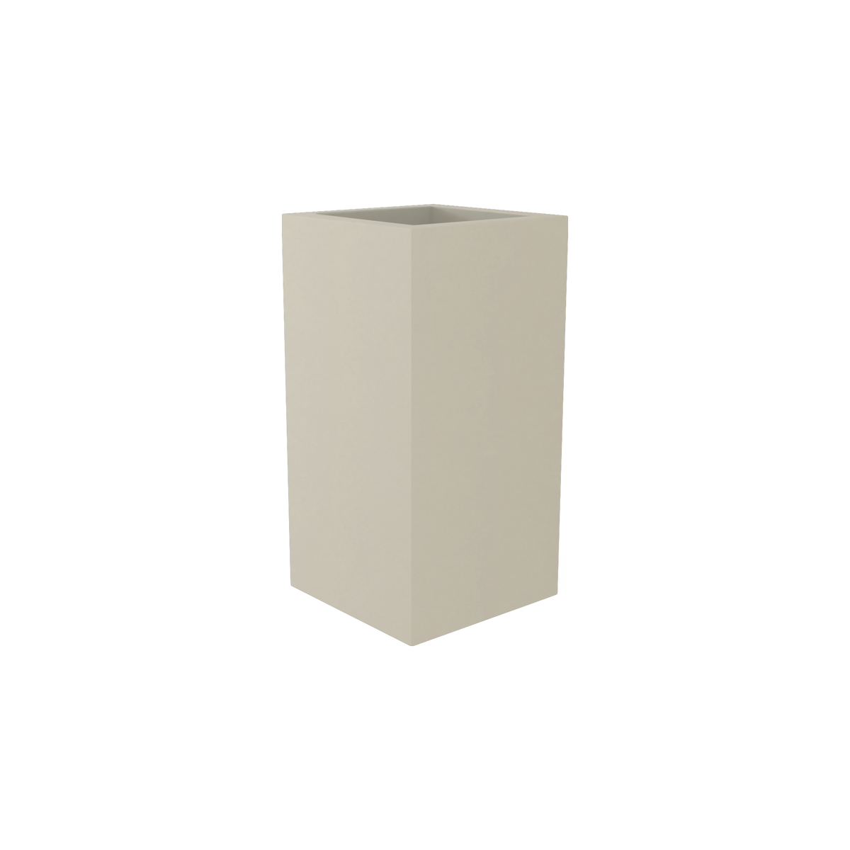 Hollywood corner fiberglass planter in Satin Beige