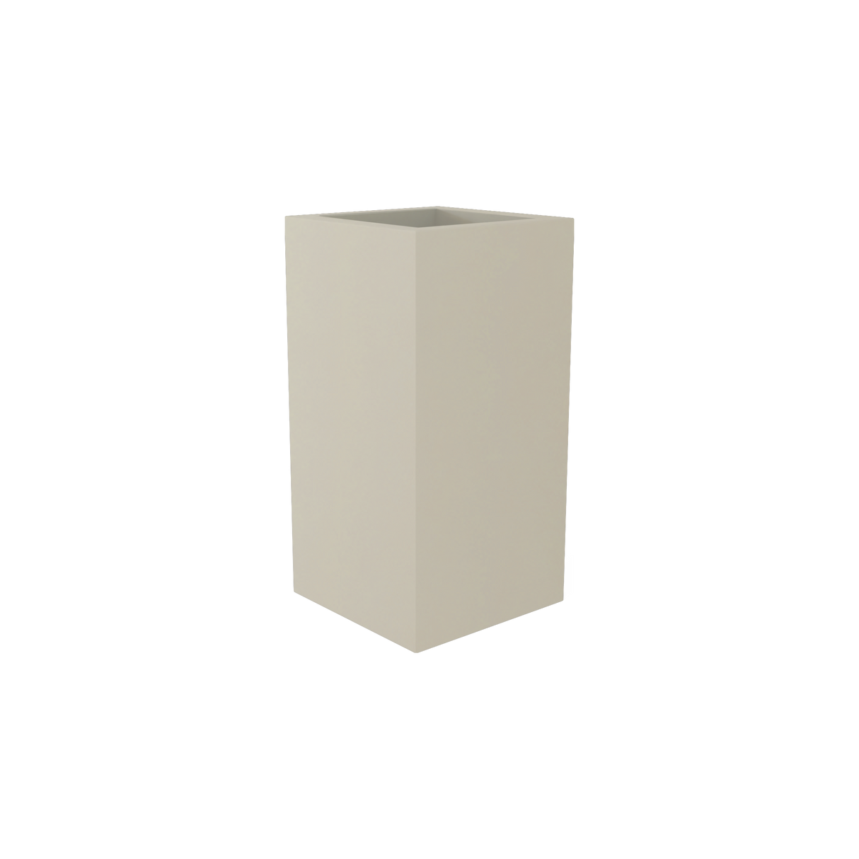 Hollywood corner fiberglass planter in Satin Beige
