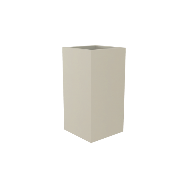 Hollywood corner fiberglass planter in Satin Beige