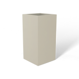 Hollywood corner fiberglass planter in Satin Beige, 12 × 12 × 24 in, studio render