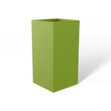 Hollywood corner fiberglass planter in Satin Green, 12 × 12 × 24 in, studio render