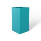 Hollywood corner fiberglass planter in Satin Seafoam Green, 12 × 12 × 24 in, studio render