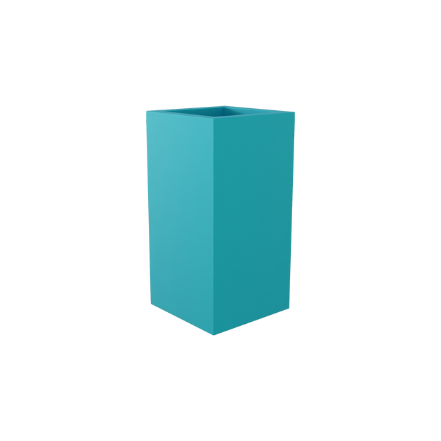 Hollywood corner fiberglass planter in Satin Seafoam Green