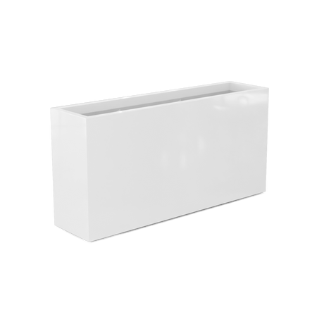 Hollywood narrow fiberglass planter in Gloss Bright White