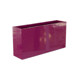 Hollywood narrow fiberglass planter in Gloss Eggplant