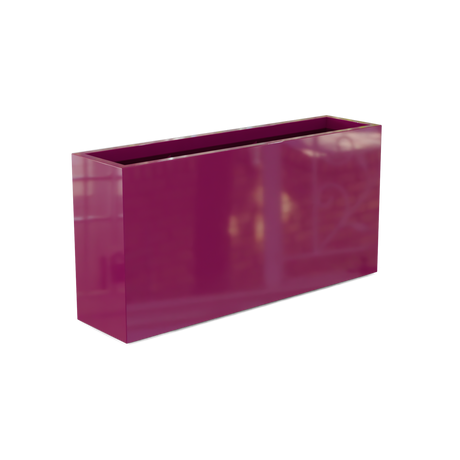 Hollywood narrow fiberglass planter in Gloss Eggplant