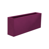Hollywood narrow rectangular fiberglass planter in Gloss Eggplant, 48 × 12 × 24 in, studio render