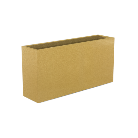 Hollywood narrow fiberglass planter in Gloss Metallic Gold