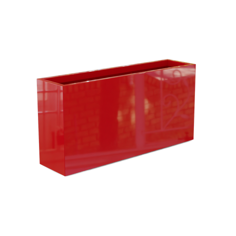 Hollywood narrow fiberglass planter in Gloss Red
