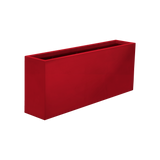 Hollywood narrow rectangular fiberglass planter in Gloss Red, 48 × 12 × 24 in, studio render