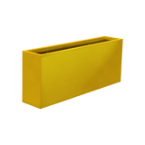 Hollywood narrow rectangular fiberglass planter in Gloss Saffron, 48 × 12 × 24 in, studio render