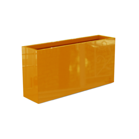 Hollywood narrow fiberglass planter in Gloss Tangerine