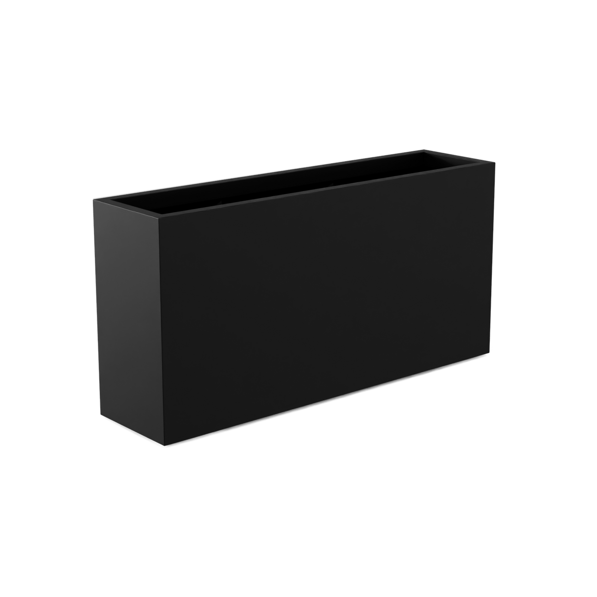 Hollywood narrow fiberglass planter in Matte Black