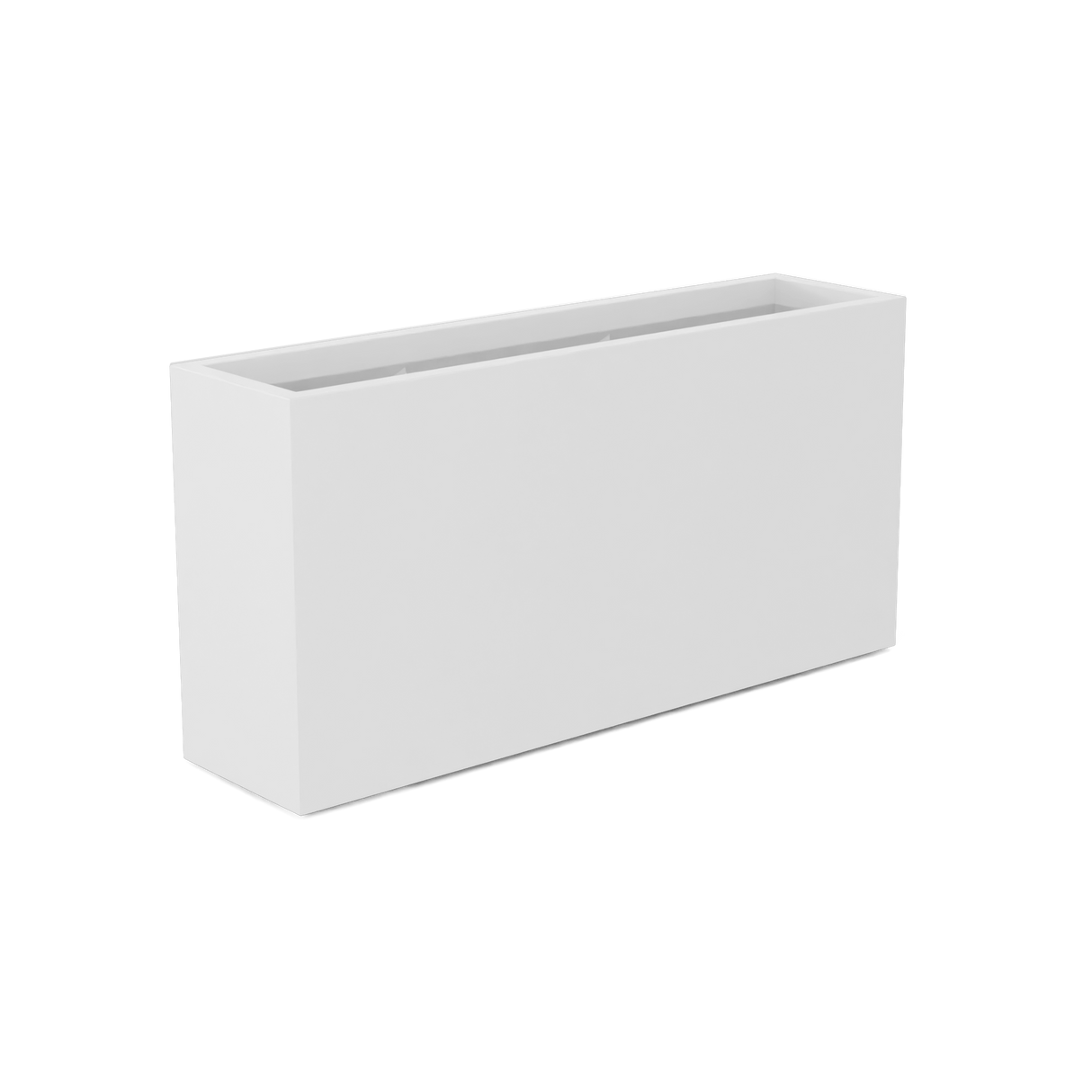Hollywood narrow fiberglass planter in Matte Bright White