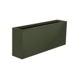 Hollywood narrow rectangular fiberglass planter in Matte Bronze, 48 × 12 × 24 in, studio render