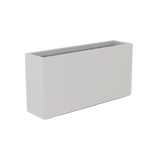 Hollywood narrow fiberglass planter in Matte Cement Grey