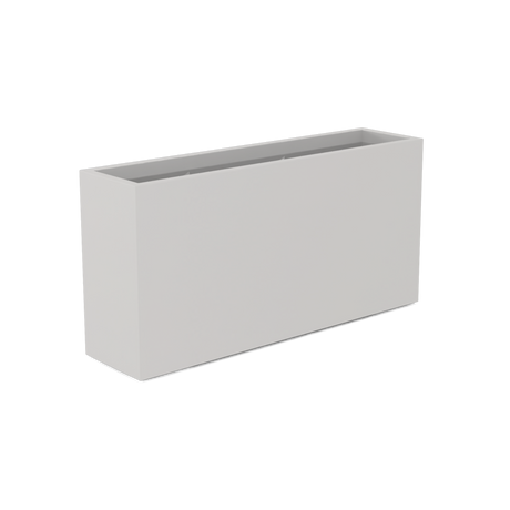 Hollywood narrow fiberglass planter in Matte Cement Grey