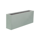 Hollywood narrow rectangular fiberglass planter in Matte Cement Grey, 48 × 12 × 24 in, studio render
