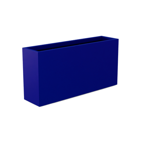 Hollywood narrow fiberglass planter in Matte Cobalt Blue