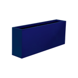 Hollywood narrow rectangular fiberglass planter in Matte Cobalt Blue, 48 × 12 × 24 in, studio render
