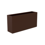 Hollywood narrow fiberglass planter in Matte Dark Brown