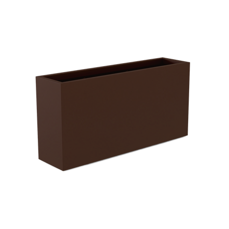 Hollywood narrow fiberglass planter in Matte Dark Brown