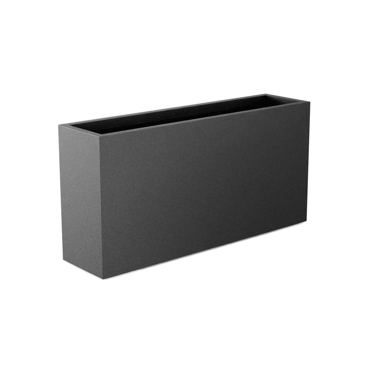 Hollywood narrow fiberglass planter in Matte Gunmetal