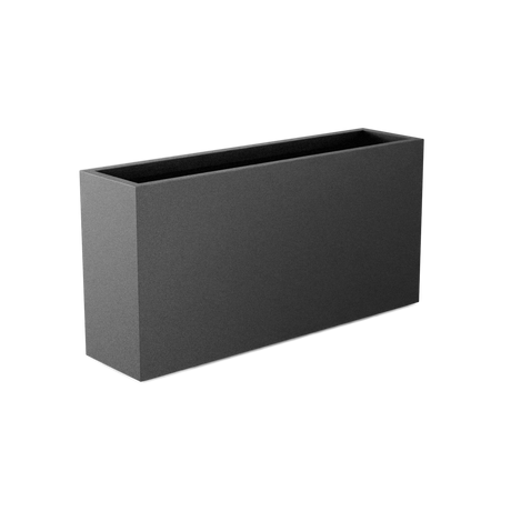 Hollywood narrow fiberglass planter in Matte Gunmetal