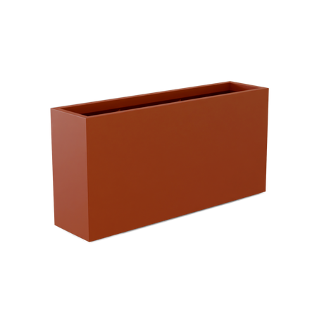Hollywood narrow fiberglass planter in Matte Terra Cotta